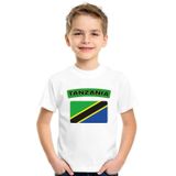 Tanzania t-shirt met Tanzaniaanse vlag wit kinderen
