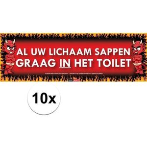 10x Sticky Devil Al uw lichaam sappen graag in het toilet grappige teksen stickers