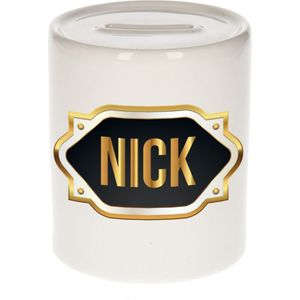 Nick naam cadeau spaarpot met gouden embleem - kado verjaardag/ vaderdag/ pensioen/ geslaagd/ bedankt