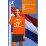 Bellatio Decorations Koningsdag sweater voor dames - happy kingsday - oranje - feestkleding