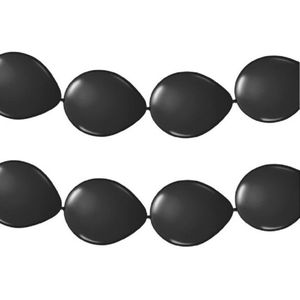 3x stuks slinger met zwarte ballonnen 3 meter - Feestartikelen/versiering zwart