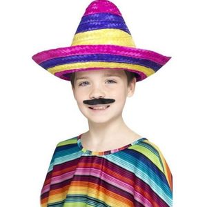 4x stuks gekleurde Mexicaanse verkleed sombrero voor kinderen - Carnaval hoeden