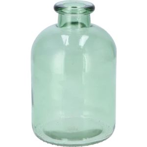 DK Design Bloemenvaas fles model - helder gekleurd glas - zeegroen - D11 x H17 cm