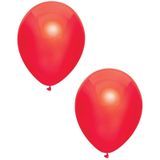 40x Rode metallic ballonnen 30 cm - Feestversiering/decoratie ballonnen rood