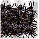 Amscan Nep spinnen/spinnetjes 5 x 4 cm - zwart - 72x stuks - Horror/griezel thema decoratie beestjes