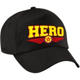 Hero pet zwart voor volwassenen - superheld baseball cap - hero jarig / kado pet