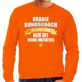 Grote maten oranje fan sweater voor heren - de enige echte bondscoach - Holland / Nederland supporter - EK/ WK trui / outfit