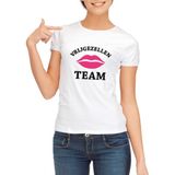 Vrijgezellenfeest Team t-shirt wit dames - vrijgezellen shirt
