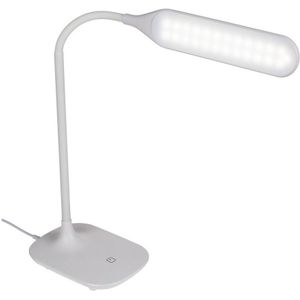 Witte tafellamp/bureaulamp met flexibele arm - USB - 40 cm - Kunststof - Leeslamp - Leeslicht
