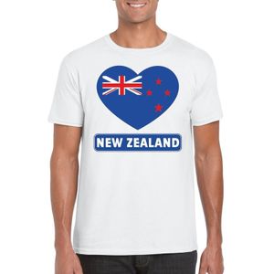 Nieuw Zeeland t-shirt met Nieuw Zeelandse vlag in hart wit heren