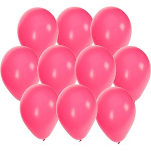 Bellatio Decorations ballonnen - 50 stuks - roze - 27 cm - helium of lucht - verjaardag / versiering