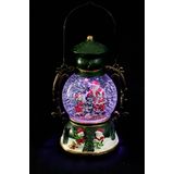 Snowglobe glitter lantaarn met kerstman - 21 cm - met muziek en licht - muziekdoos