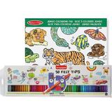 Wilde dieren kleurboek van 50 paginas met 50x Topwrite viltstiften set - Cadeau voor kinderen van alle leeftijden