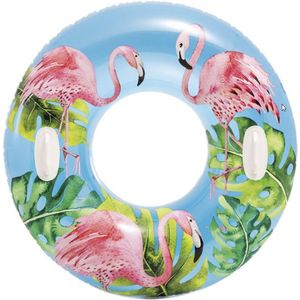 Opblaasbare flamingo zwemband/zwemring 97 cm - Zwembenodigdheden - Zwemringen - Tropisch thema -  Zwembanden voor kinderen en volwassenen