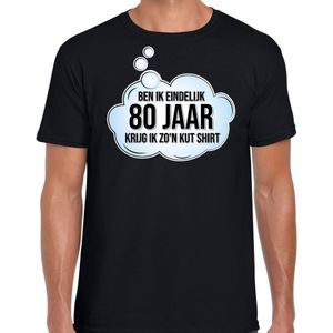 Ben ik eindelijk 80 jaar verjaardag cadeau t-shirt / shirt - zwart - voor heren - verjaardags shirt / 80 jaar / outfit