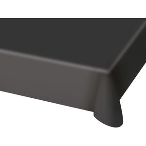 3x stuks tafelkleed van zwart plastic 130 x 180 cm - Tafellakens/tafelkleden voor verjaardag of feestje