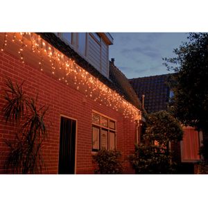 Ijspegelverlichting lichtsnoeren met 200 warm witte lampjes 8 x 0,35 meter - Kerstverlichting