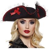 Zwarte piraten driesteek hoed dames