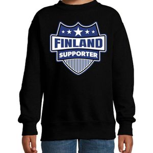 Finland supporter schild sweater zwart voor kinderen - finland landen sweater / kleding - EK / WK / Olympische spelen outfit