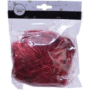 Decoris engelenhaar - rood - 120 gram - synthetisch - kerstboom lamettahaar