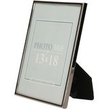 2x stuks metalen fotolijst zwart geschikt voor een foto van 13 x 18 cm
