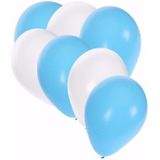 Shoppartners - Oktoberfest kleuren ballonnen 60x stuks blauw/wit 27 cm