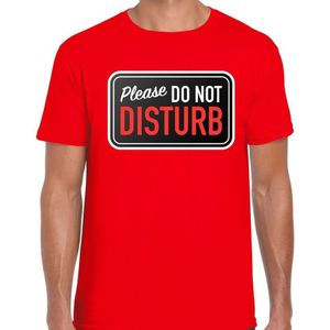 Fout Please do not disturb t-shirt rood voor heren -  Niet storen - fout fun tekst shirt