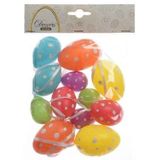 60x stuks gekleurde plastic/kunststof gestipte Paaseieren 6 cm - Paaseitjes voor Paastakken  - Paasversiering/decoratie Pasen