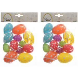 60x stuks gekleurde plastic/kunststof gestipte Paaseieren 6 cm - Paaseitjes voor Paastakken  - Paasversiering/decoratie Pasen