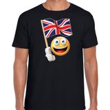 Verenigd Koninkrijk  emoticon t-shirt met UK vlag - zwart  - heren - Verenigd Koninkrijk  fan / supporter shirt - EK / WK