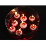 Set van 20x stuks halloween drijvende oogbollen/oogballen kaarsje van 4 cm - Decoratie/versiering