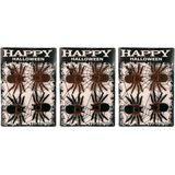 Faram nep spinnen/spinnetjes 8 cm - zwart/bruin - 12x stuks - Horror/griezel thema decoratie beestjes