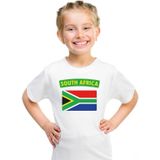Zuid Afrika t-shirt met Zuid Afrikaanse vlag wit kinderen