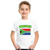 Zuid Afrika t-shirt met Zuid Afrikaanse vlag wit kinderen