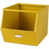 Urban Living Stapelbare Opbergmand Open Metal Box - 4x - L23 X B32 X H21 cm - Metaal - Geel