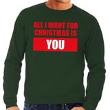 Foute kersttrui / sweater All I Want For Christmas Is You groen voor heren - Kersttruien