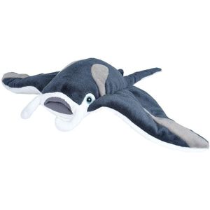 Pluche grijze mantarog knuffel 35 cm - Roggen Zeedieren knuffels - Speelgoed voor kinderen