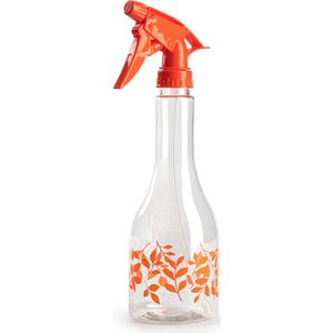 Plasticforte Plantenspuit met een inhoud van 500 ml - transparant - oranje verstuiver - 27 cm - kunststof