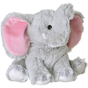 Magnetron warmte knuffel olifant grijs 29 cm - Heatpack/coldpack - Warmteknuffel lavendel geur - Safaridieren olifanten knuffels - Dierenknuffels