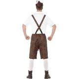 Bruine funny Tiroler lederhosen kostuum/broek met bratwurst voor heren - Carnavalskleding Oktoberfest/bierfeest grappige verkleedoutfit
