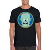 Halloween zombie t-shirt zwart heren - Halloween kostuum