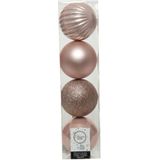 16x stuks kunststof kerstballen lichtroze (blush pink) 10 cm - Onbreekbare plastic kerstballen - kerstversiering