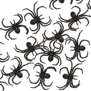 12x zwarte grote decoratie nepspinnen 8 cm - Enge Halloween/horror thema beestjes fopartikelen