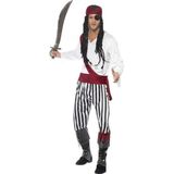 Zwart/wit piraten kostuum / verkleedkleding voor heren