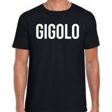 Gigolo fun tekst  verkleed t-shirt zwart voor heren - carnaval / feest shirt kleding / kostuum