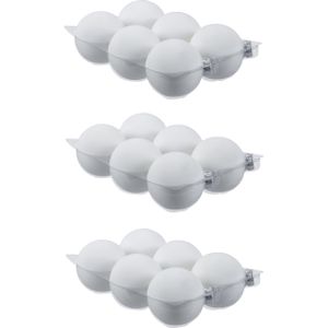 24x stuks kerstversiering kerstballen wit (satin) van glas - 8 cm - mat/glans - Kerstboomversiering