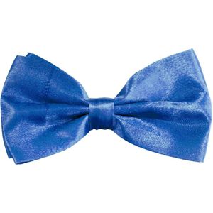 Partychimp Carnaval verkleed vlinderstrikje zijdeglans - kobalt blauw - polyester - heren/dames