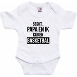Sssht kijken basketbal tekst baby rompertje wit jongens/meisjes - Vaderdag/babyshower cadeau - EK / WK Babykleding