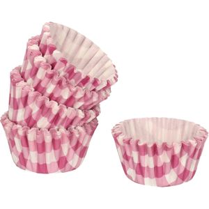 Mini muffin en cupcake vormpjes - 180x - paars - papier - 4 x 4 x 2 cm