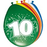 32x stuks Ballonnen versiering 10 jaar - Verjaardag feestartikelen - 30 cm formaat